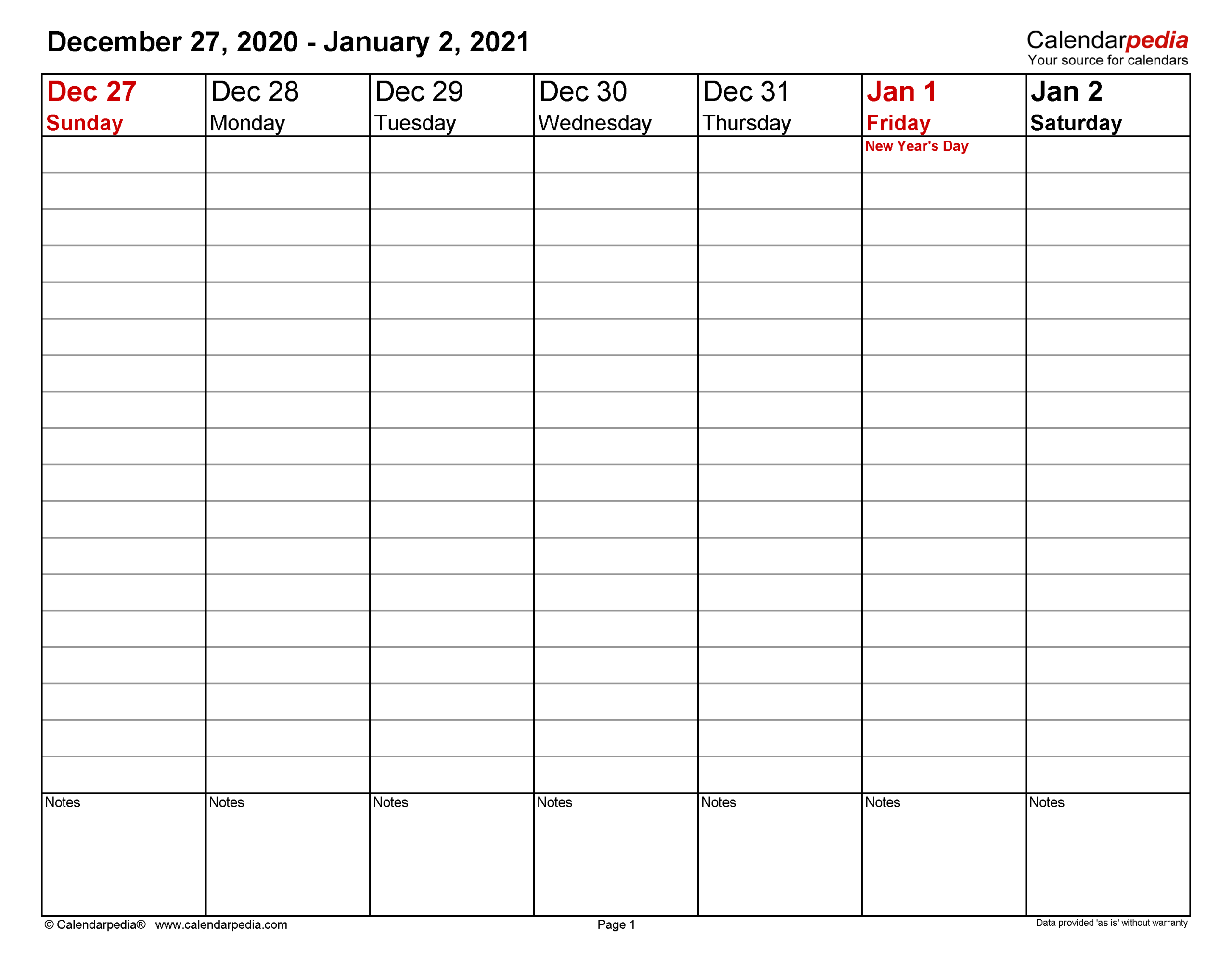 2021 Weekly Planner Printable-2021 Calendar Printable Template