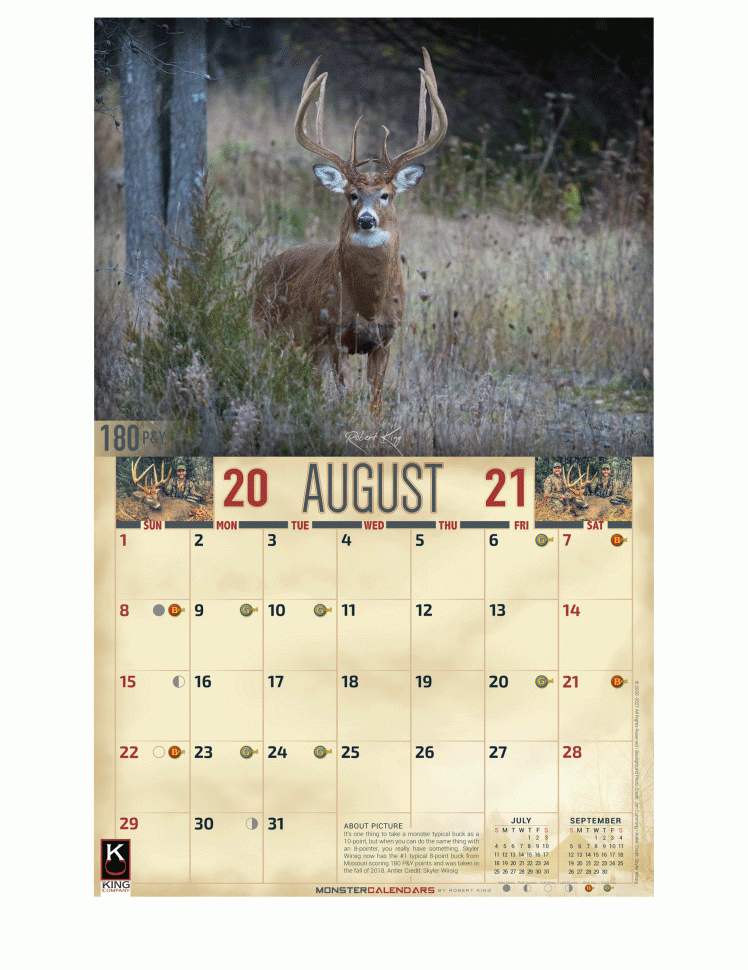 Deer And Deer Hunting 2021 Whitetail Calendar | Calendar Template Printable