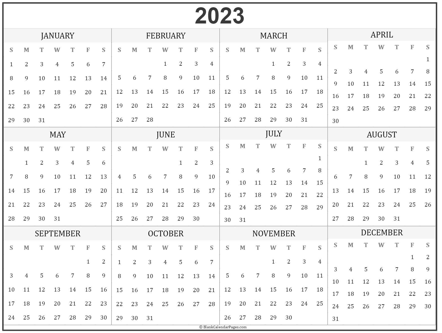 Three Year Printable Calendar 2021 To 2023 | Calendar Template Printable