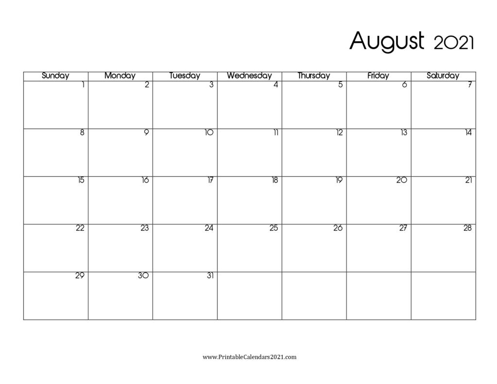 44+ August 2021 Calendar Printable, August 2021 Blank-Kalender August 2021 Schwangerschaft