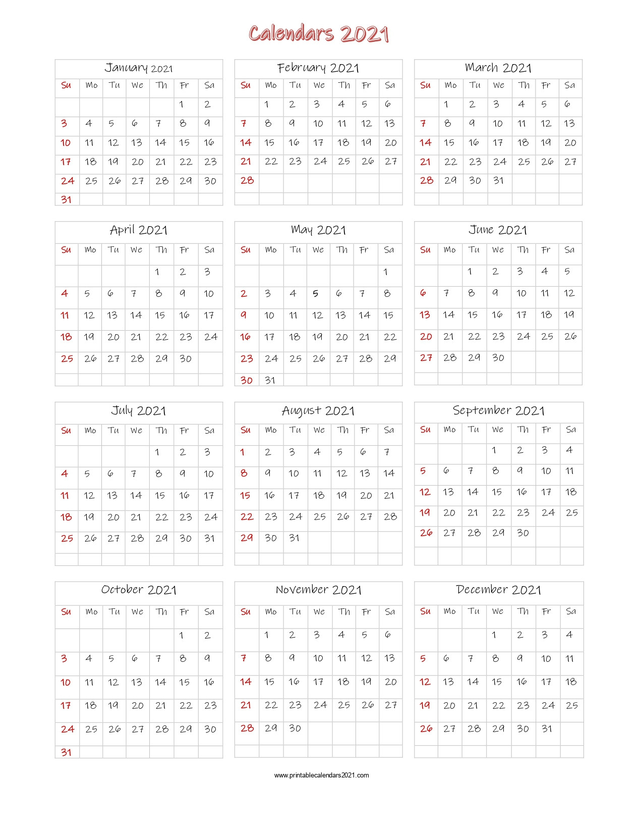 56+ Printable Calendar 2021 One Page, Printable 2021-2021 Calendar Printable Two Page