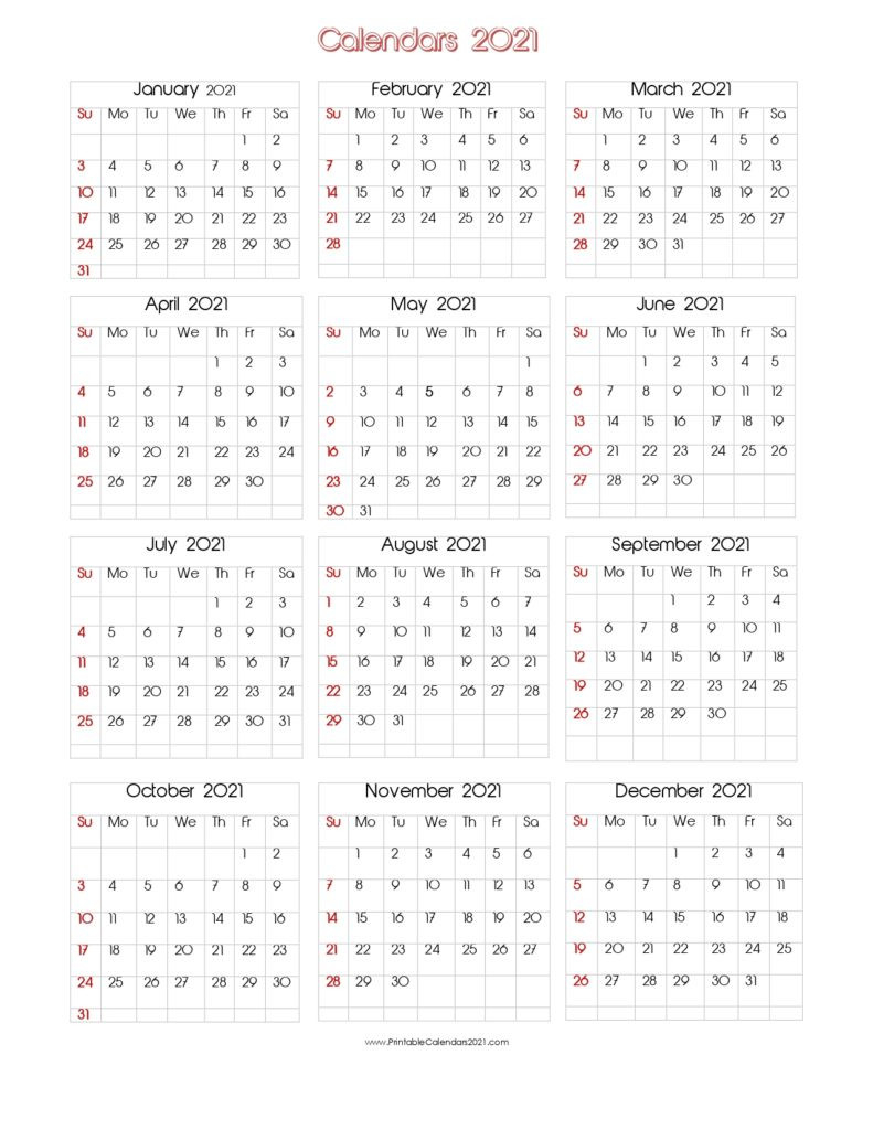 56+ Printable Calendar 2021 One Page, Printable 2021-2021 Calendar Printable Two Page