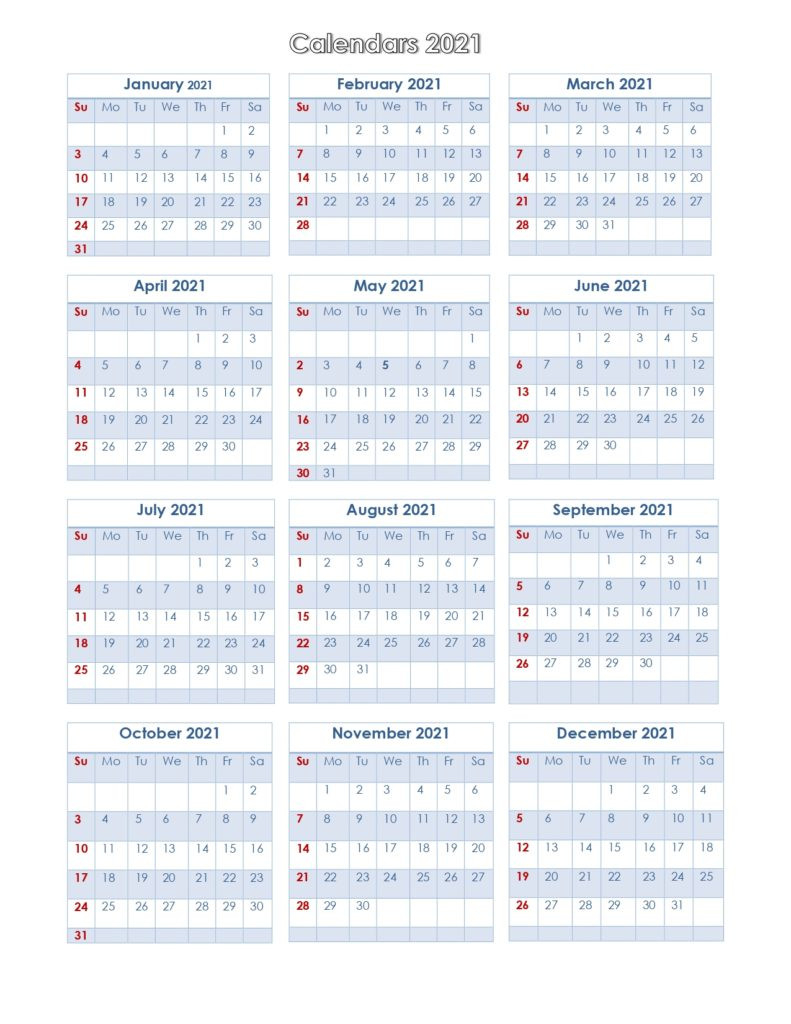 56+ Printable Calendar 2021 One Page, Printable 2021-2021 Yearly Calendar One Page Printable