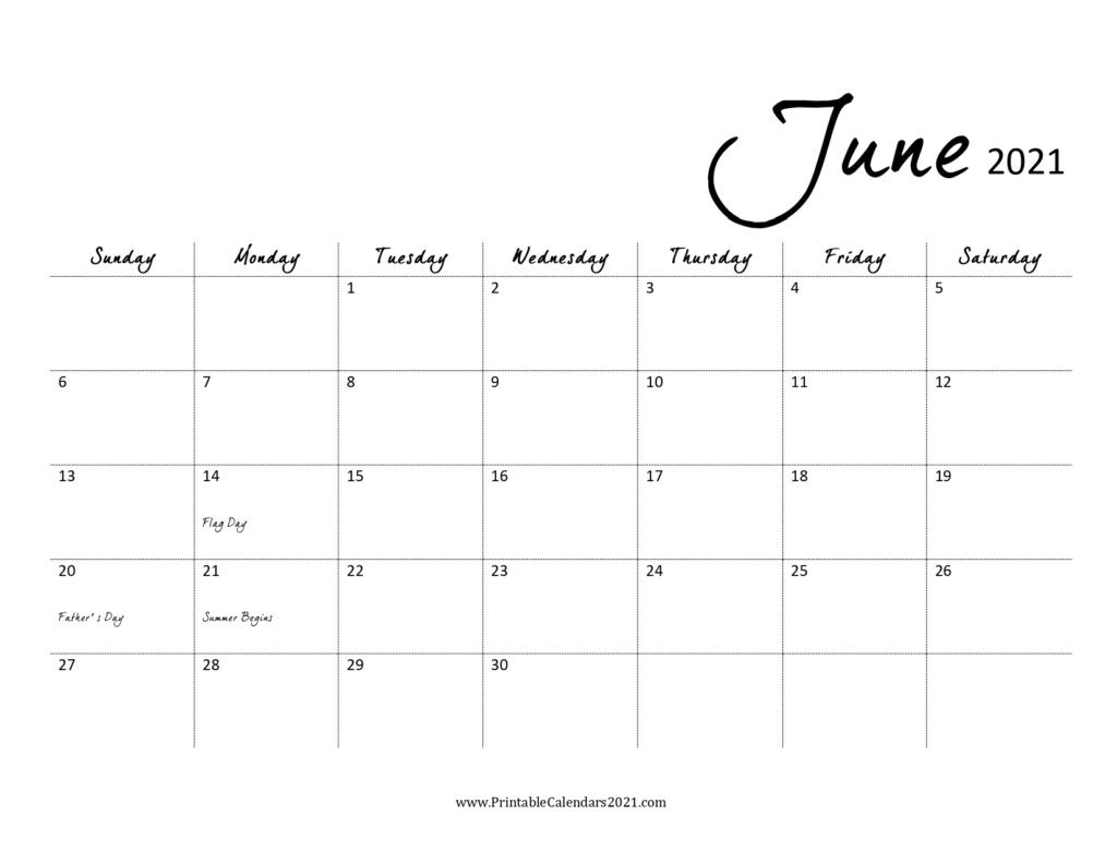 60+ Free June 2021 Calendar Printable With Holidays, Blank-Blank June Monthly Calendar Printable 2021 8X10