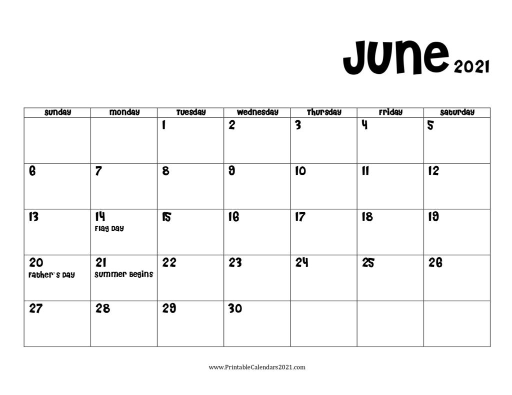 60+ Free June 2021 Calendar Printable With Holidays, Blank-June 2021 Calendar 4X6