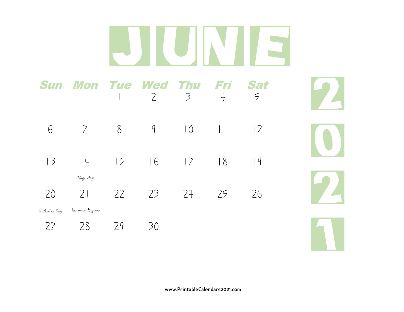 60+ Free June 2021 Calendar Printable With Holidays, Blank-June 2021 Printable