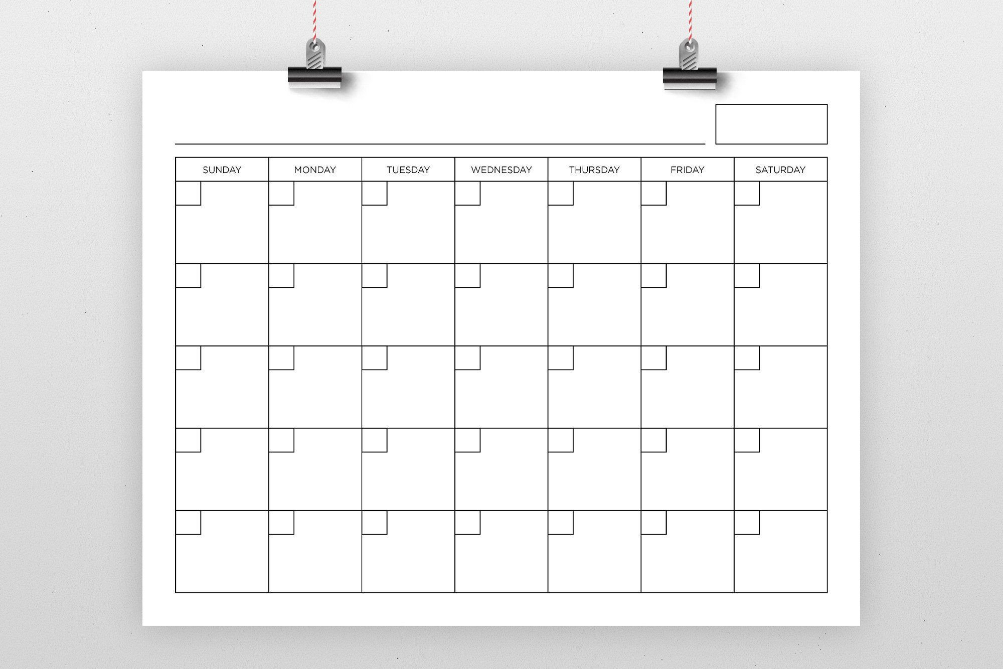 8.5 X 11 Inch Blank Calendar Page Template Instant-Printable 81/2 X 11 June 2021