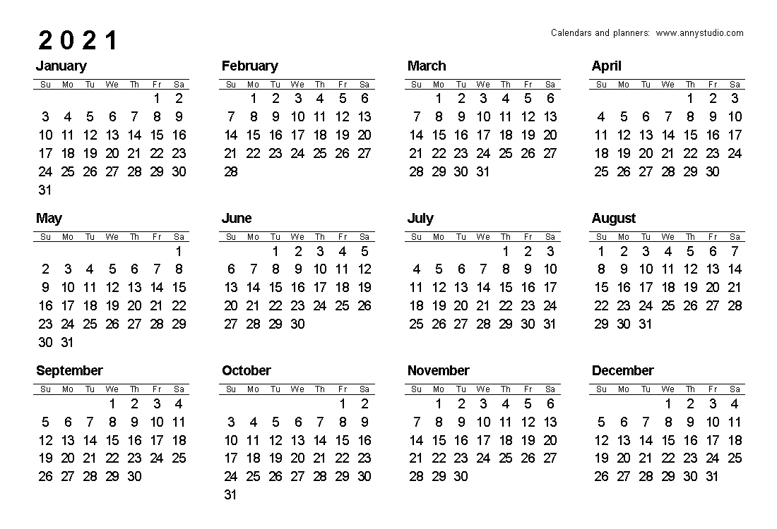 A5 Printable Calendar 2021-Kalender 2021 A5 Ausdrucken