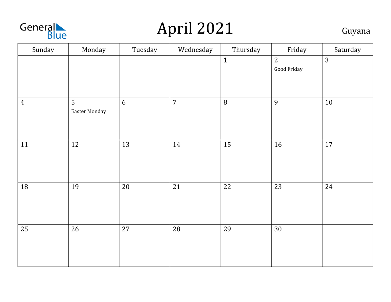 April 2021 Calendar - Guyana-Printable Bill Calendar 2021 April May