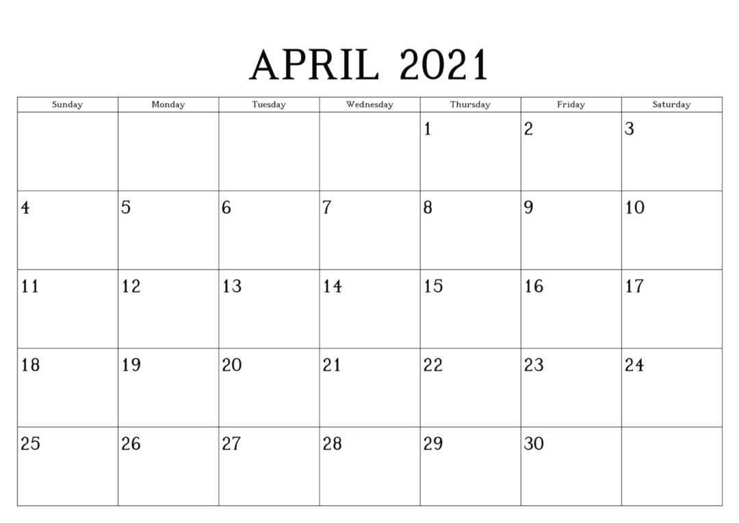 April 2021 Calendar Printable Template - Thecalendarpedia-Printable Bill Calendar 2021 April May