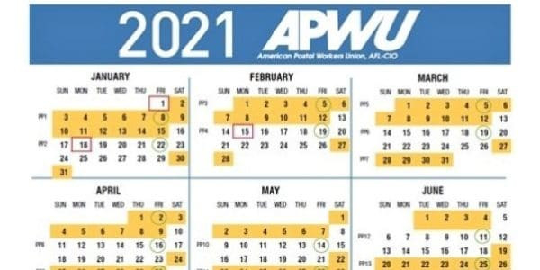 Apwu 2021 Pay &amp; Holiday Calendar, Leave Chart - 21St-Free Employee Holiday Planner 2021