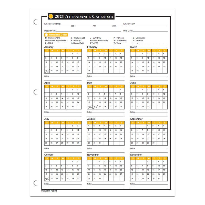 Attendance Calendar For 2020 From Laborlawcenter-Employee Vacation Schedule 2021