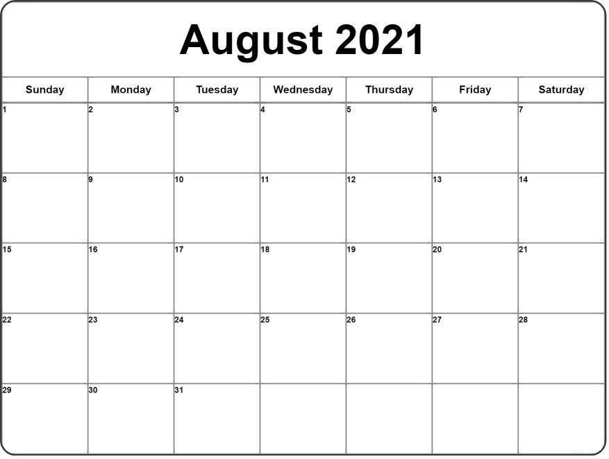 August 2021 Calendar | Calendar Printables, Monthly-2021 Attendance Calendar Printable Pdf