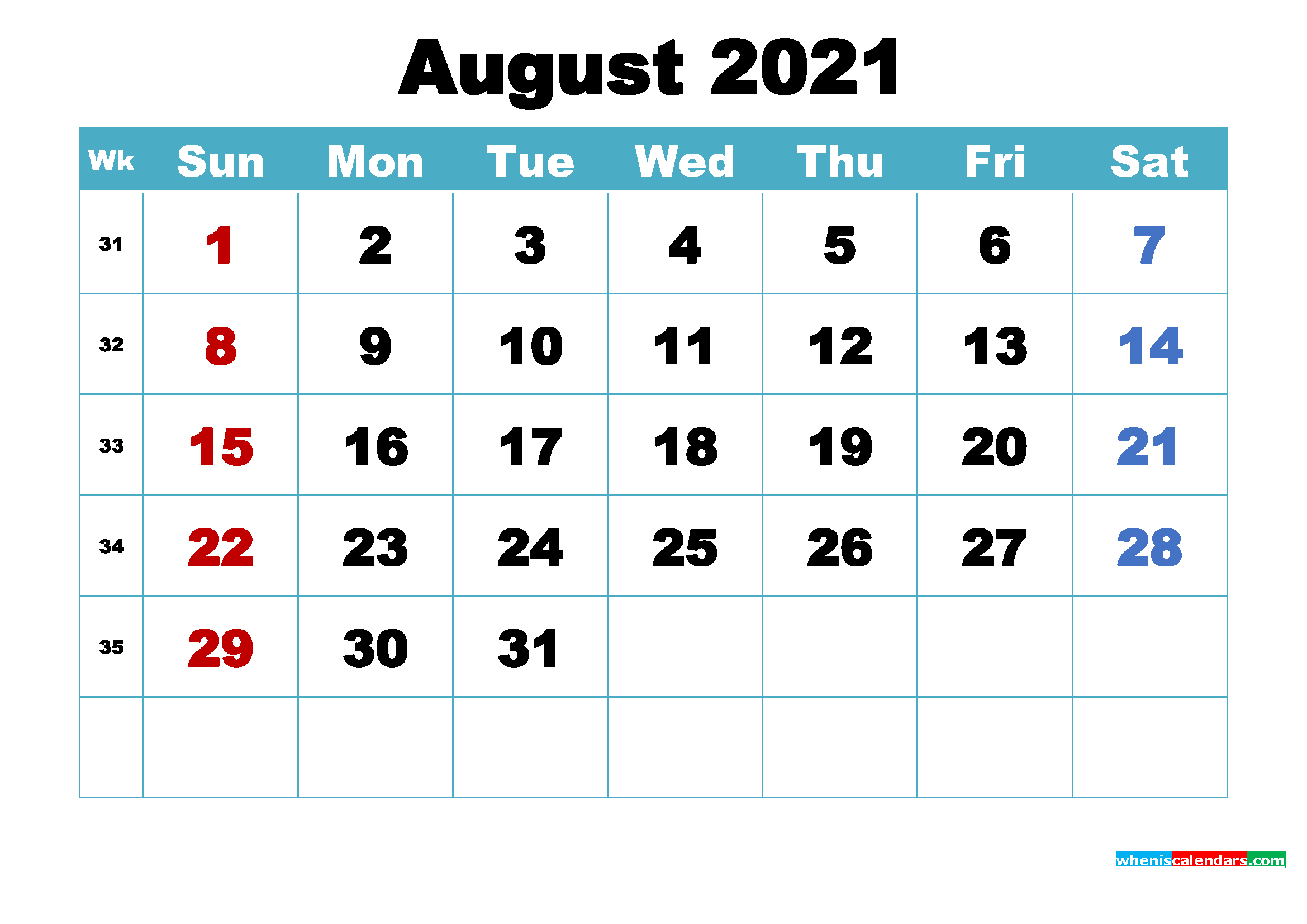 August 2021 Calendar Wallpaper Free Download-Free Two Page August 2021 Month