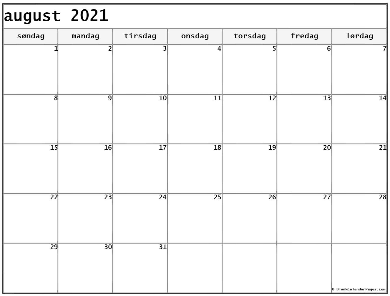 August 2021 Kalender Dansk | Kalender August-Kalender August 2021 Schwangerschaft