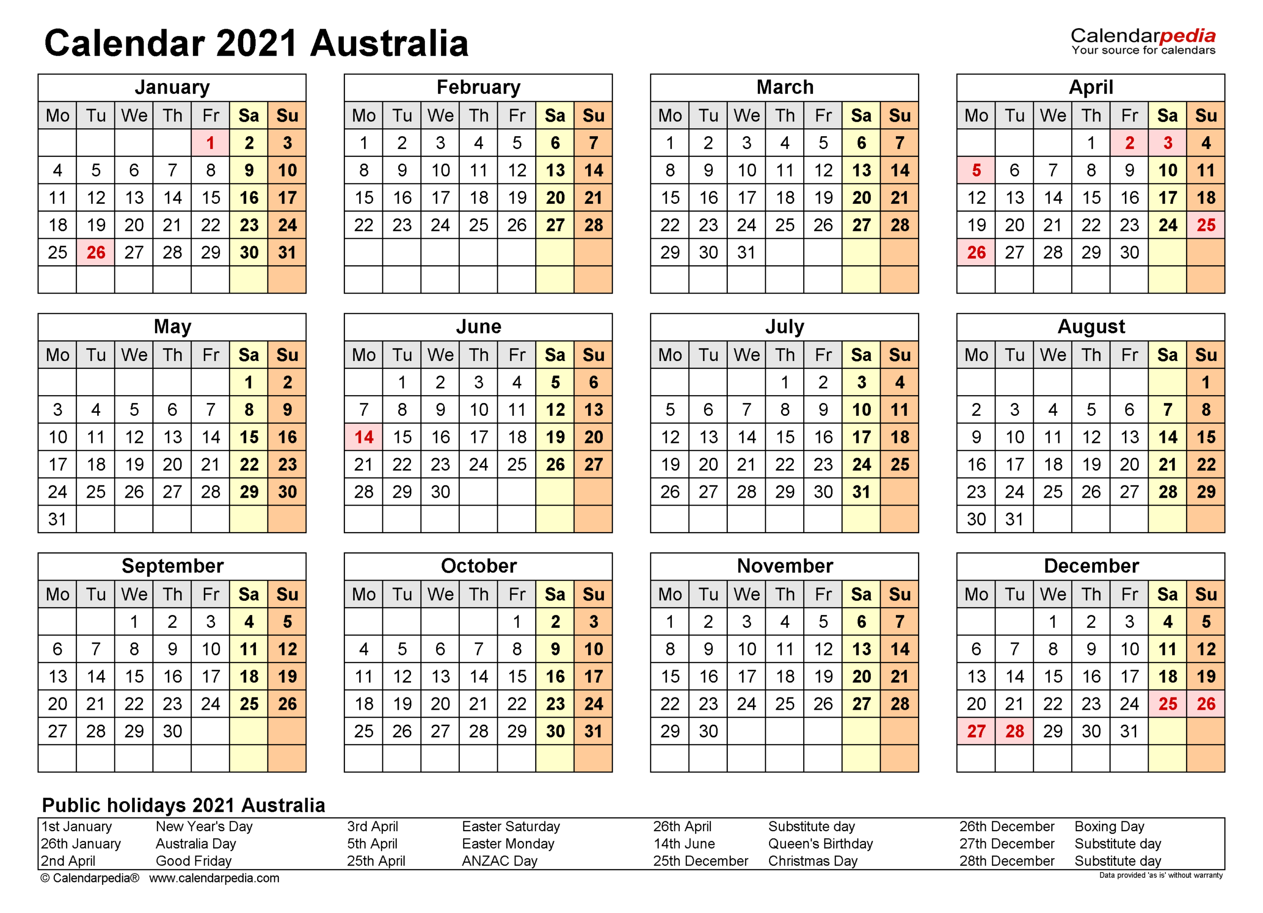 Aus Federal Holiday Calendar 2021 | Printable March-2021 Vacation Schedule Calendar