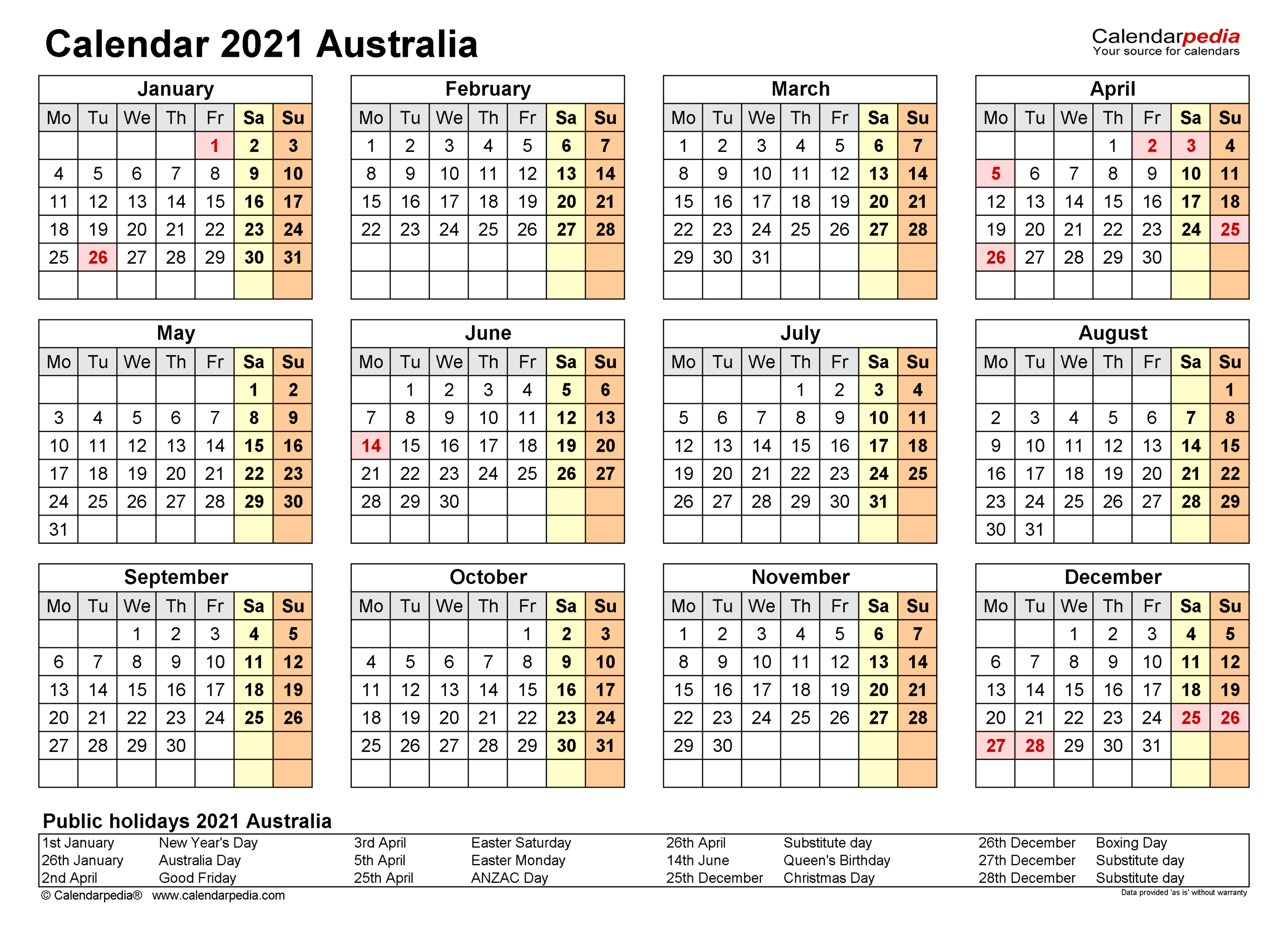 Aus Federal Holiday Calendar 2021 | Printable March-Excel Vacation Schedule 2021