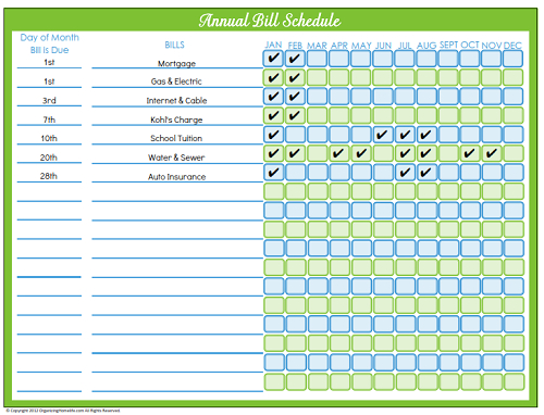 Bill Payment Schedule ~ Editable Version - Organizing Homelife-Printable 2021 Bill Pay Calendars Free