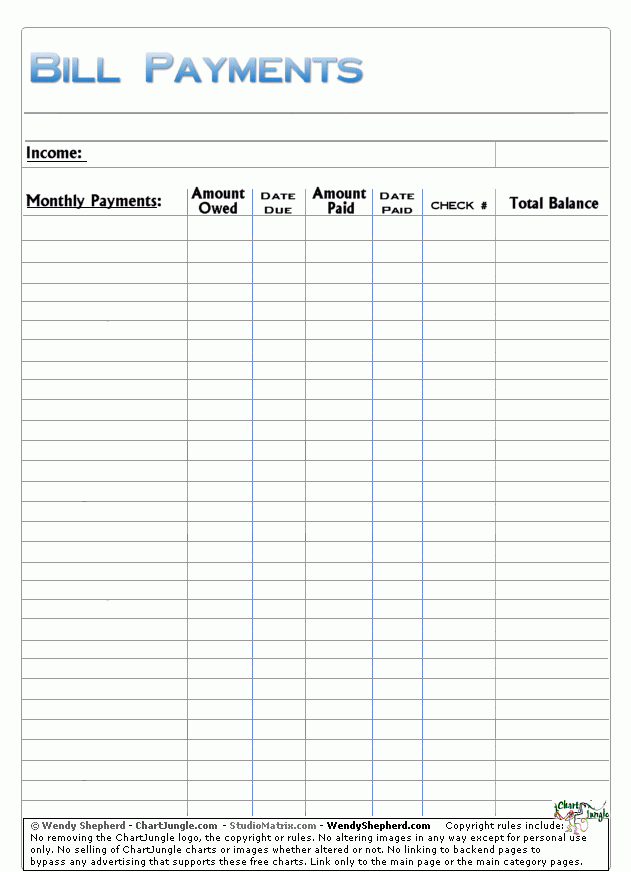 Bill Payments | Paying Bills, Organizing Monthly Bills-Free Monthly Bill Pay Checklist For 2021