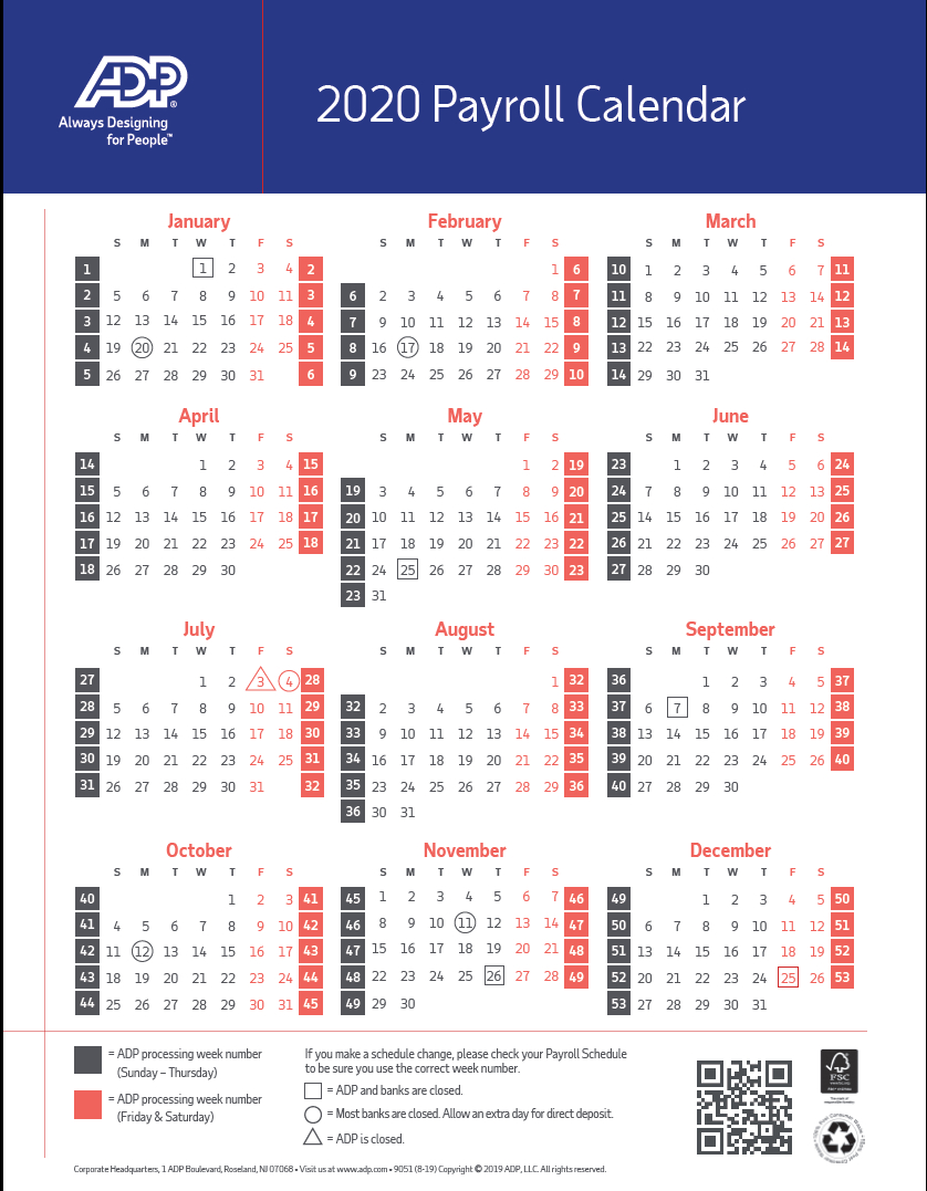 Biweekly Payroll Calendars 2020 | Payroll Calendar-Printable Employee Calendar 2021