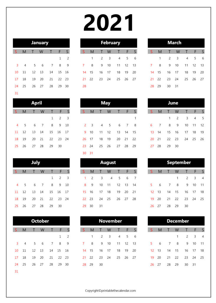 Blank 2021 Calendar Printable Free | Calendar Template Printable