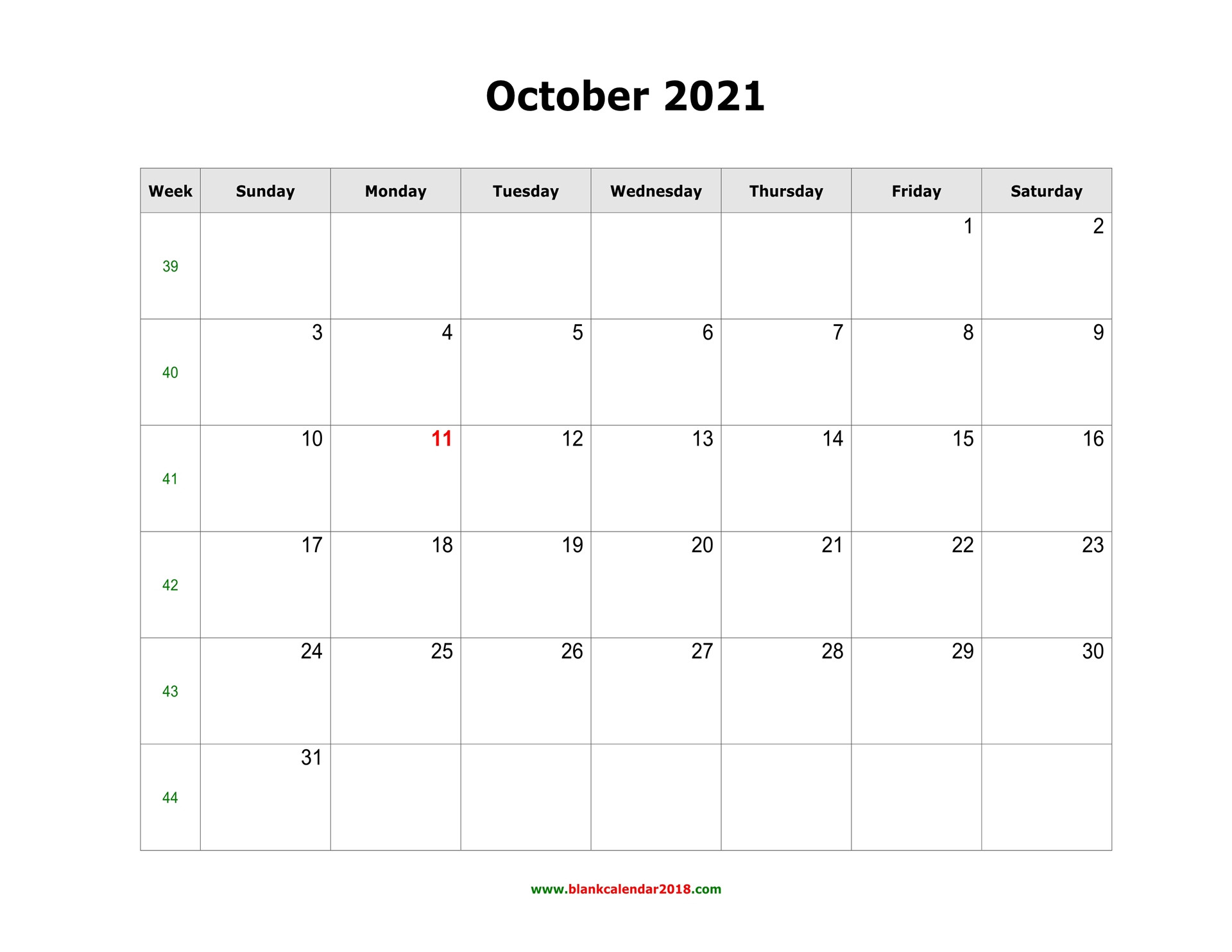 Blank Calendar For October 2021-Oct Calendar 2021 Beta Calendars