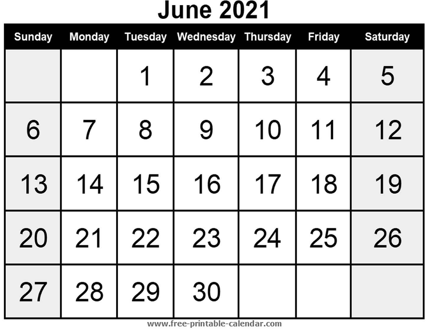 Blank Calendar June 2021 - Free-Printable-Calendar-Blank Fill In Calendar 2021