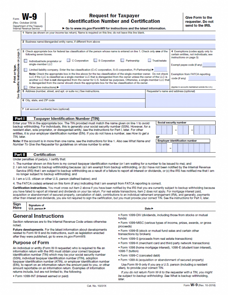 Blank W9 Form 2021-Blank 2021 W9