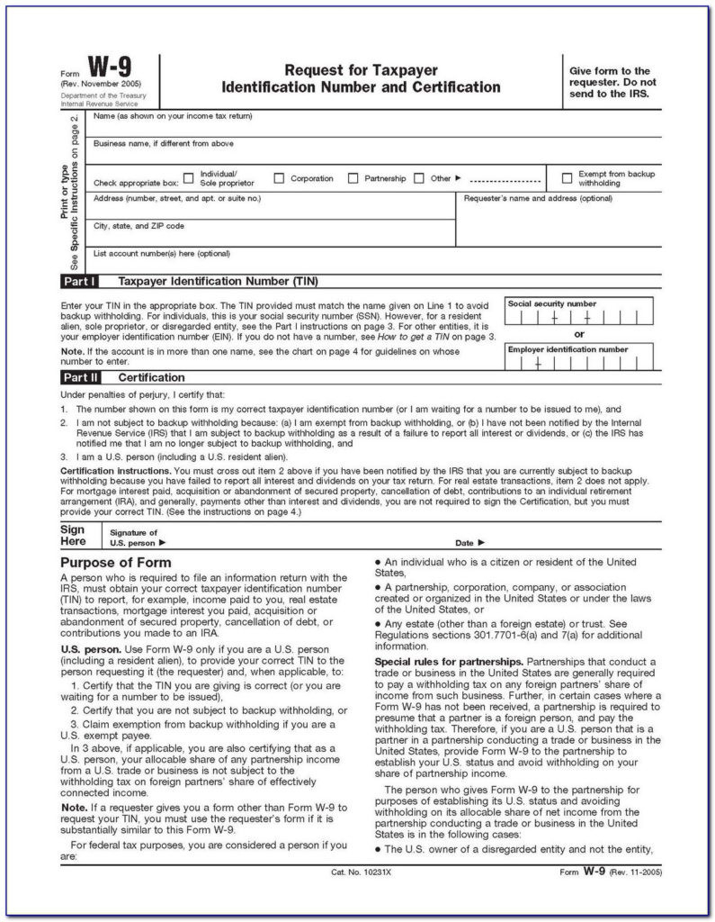 Blank W9 Tax Form - New Printable Form &amp; Letter For 2021-2021 Blank W9 Filable