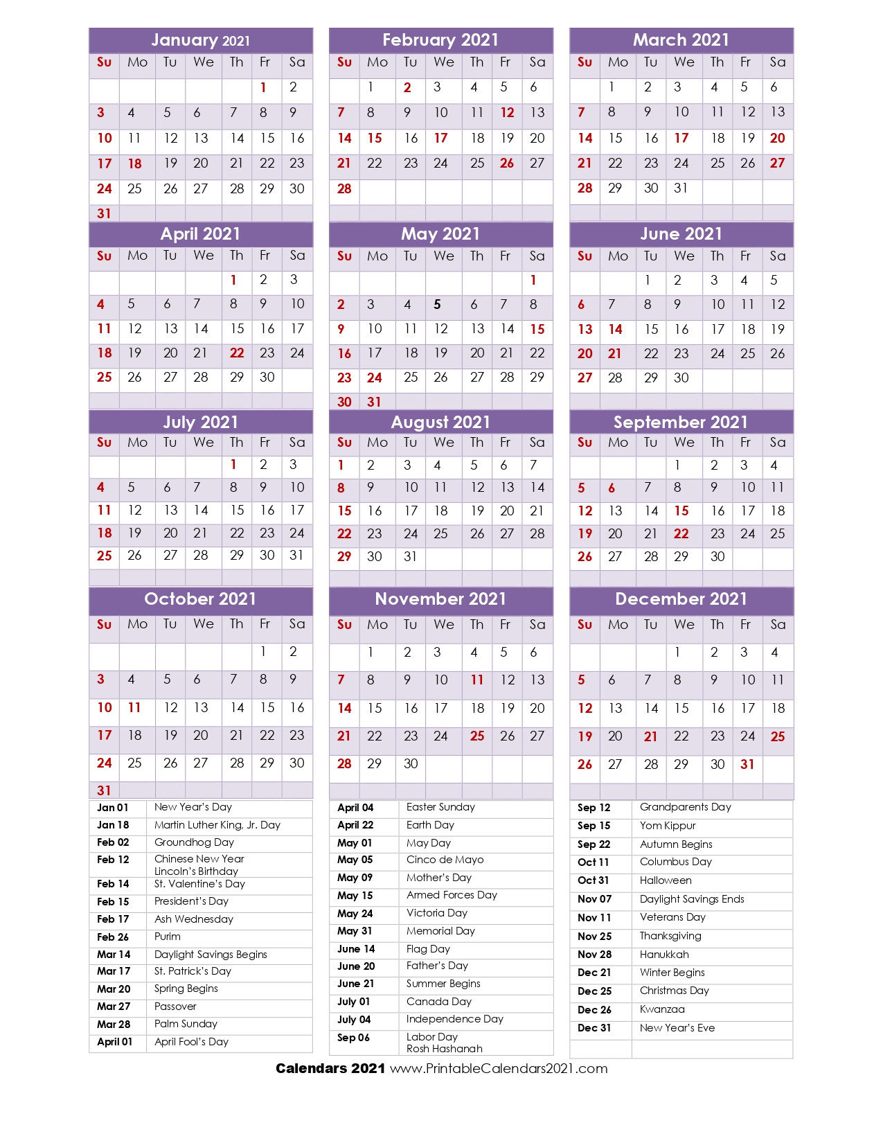Blog-Fill In Calendar 2021 Printable