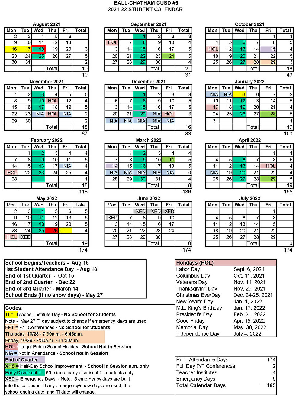 2021 Attendance Calendar Calendar Template Printable