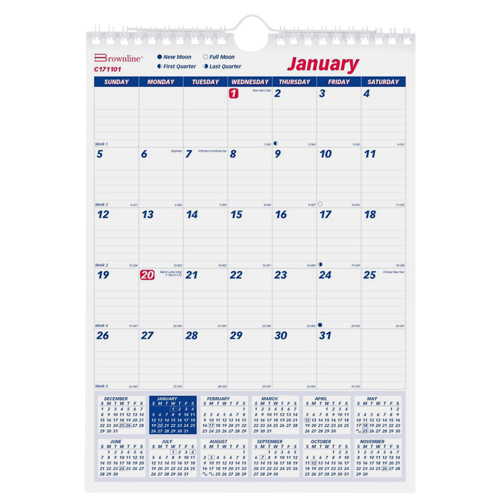 Brownline C171101 8&quot; X 11&quot; Monthly January 2021 - December-Printable 2021 Monthly Calendar 81/2 X 11 Inches
