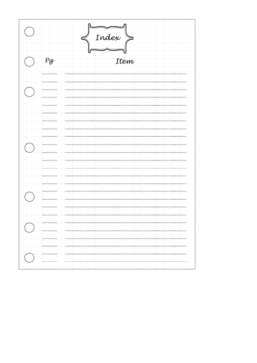 Bullet Journal Index Page Template Printable Pdf Download-Blank Il W 9 Form 2021 Printable