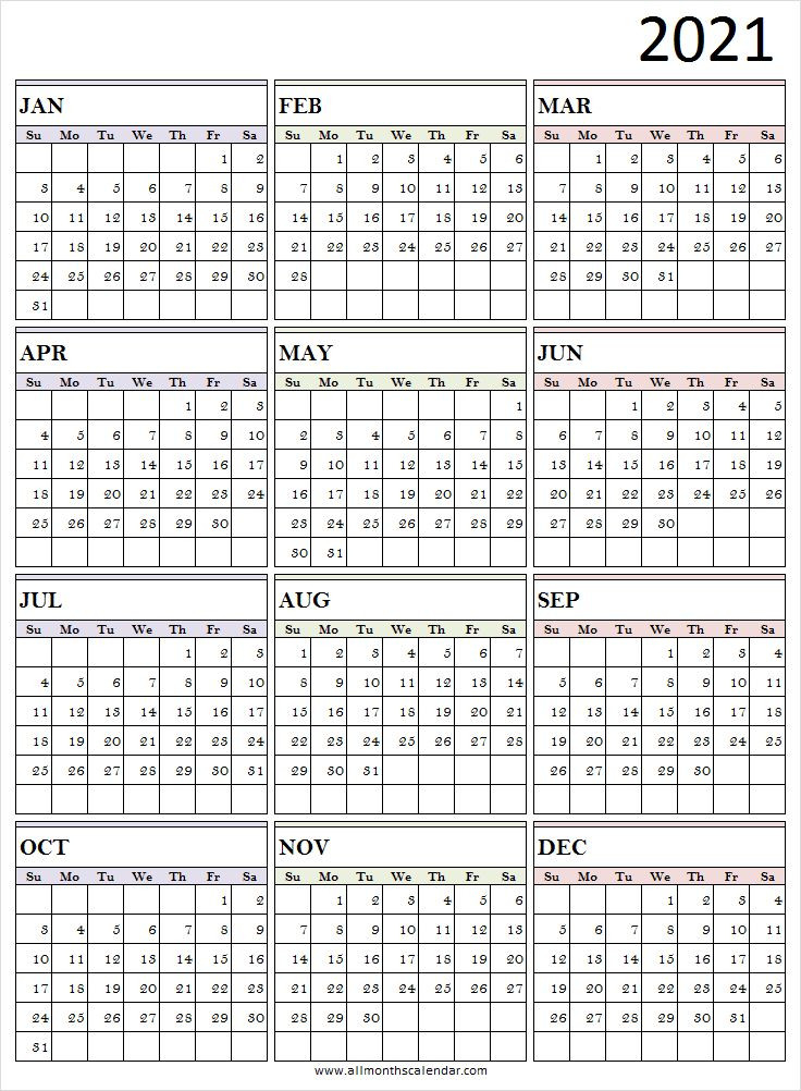 Calendar 2021 Excel Template - 2021 Calendar All Months-Free 2021 Attendance Calendar Template