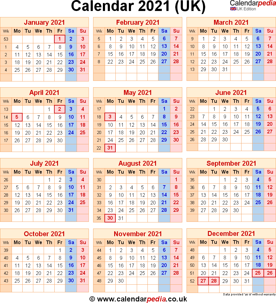 Calendar 2021 Uk With Bank Holidays &amp; Excel/Pdf/Word Templates-2021 Vacation Calendar Printable Template