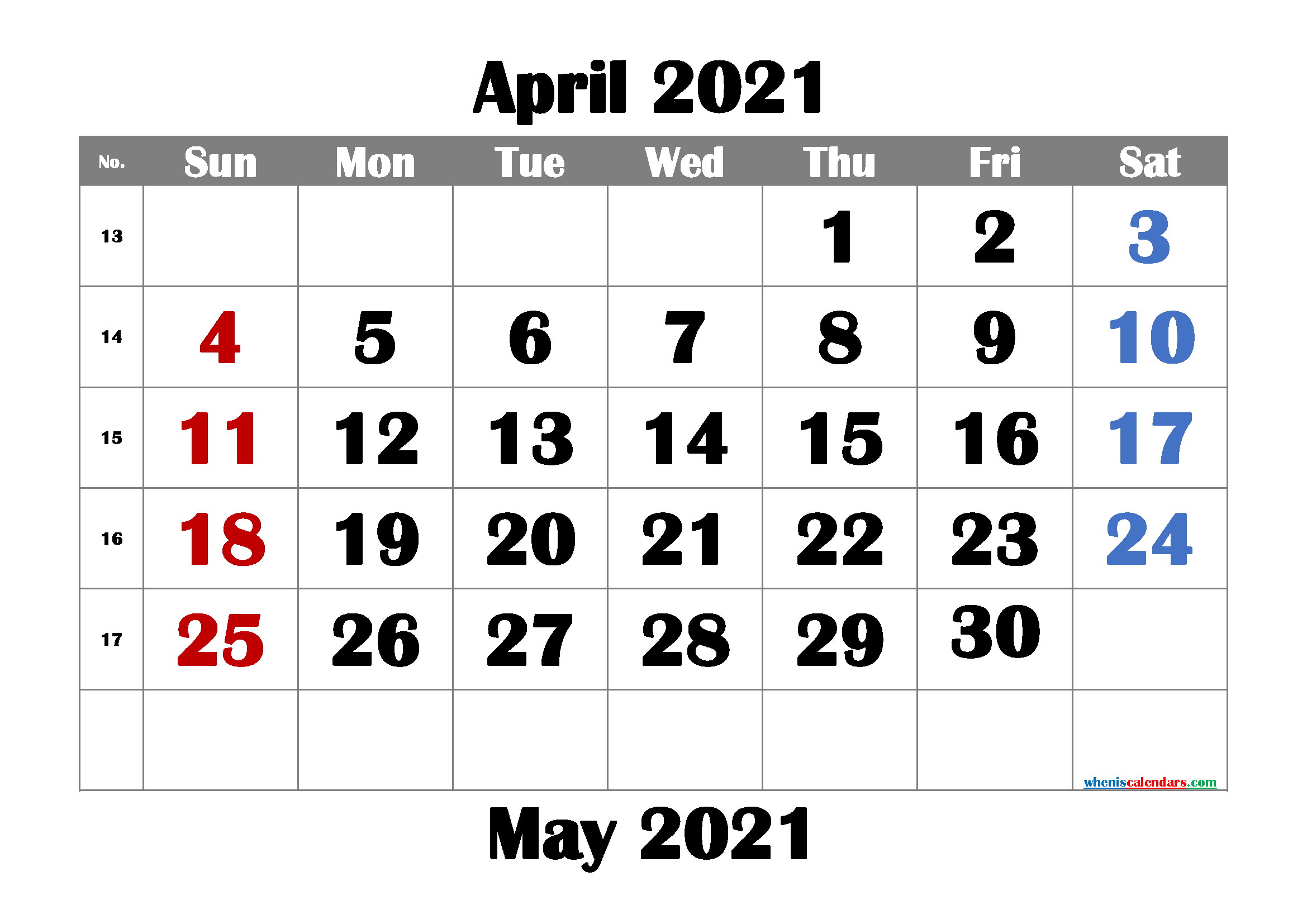 Calendar April 2021 Free Printable | Template M21Britannic1-April 2021 Calendar Printable Free