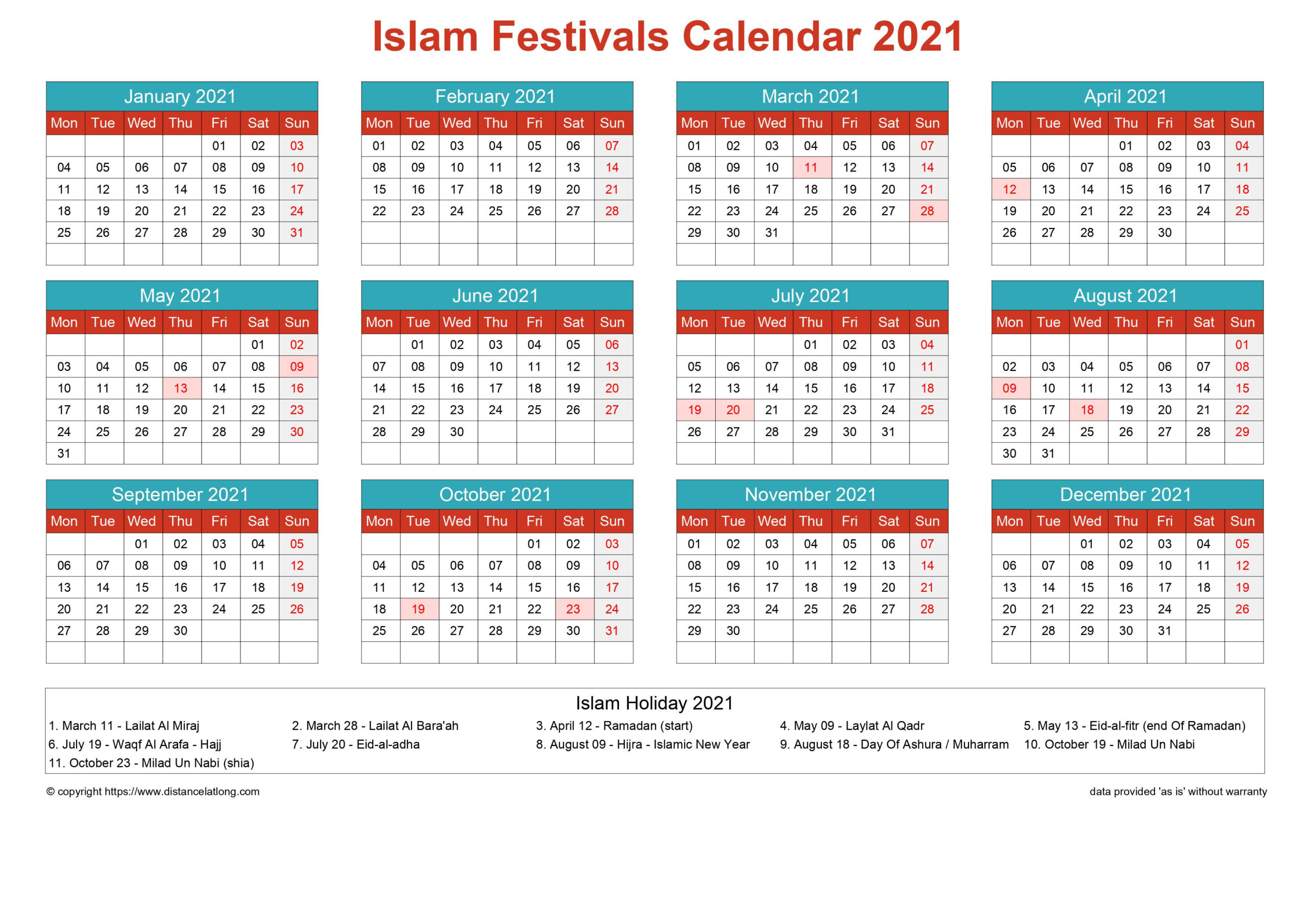 2021 Hijiri Calendar 