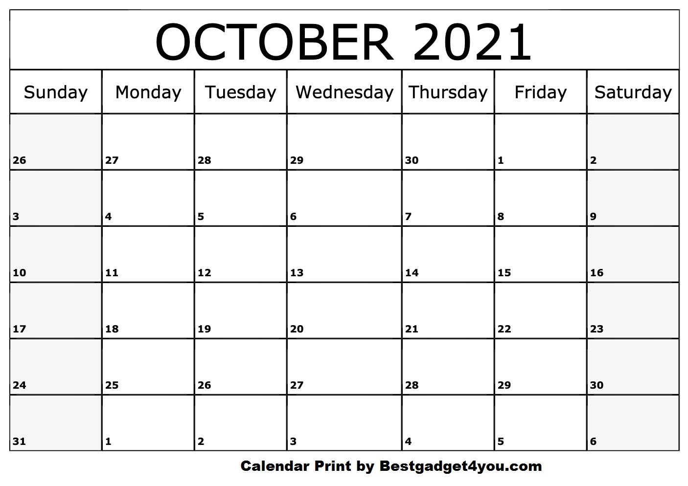 Calendar October 2021 Printable | Calendar 2021-Oct Calendar 2021 Beta Calendars