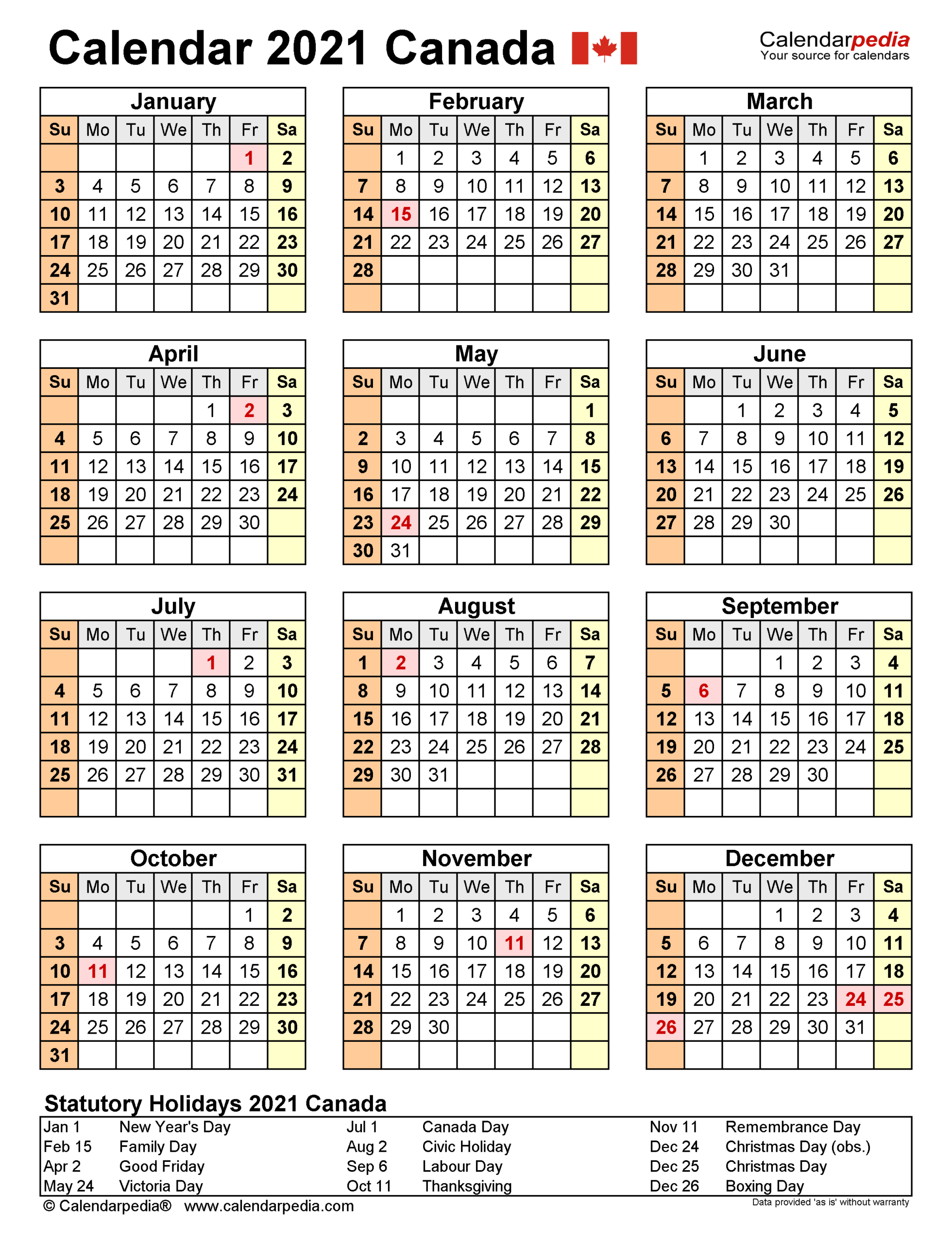 Canada Holiday Calendar 2021 - Holiday Calendar-2021 Vacation Calendar Template Excel