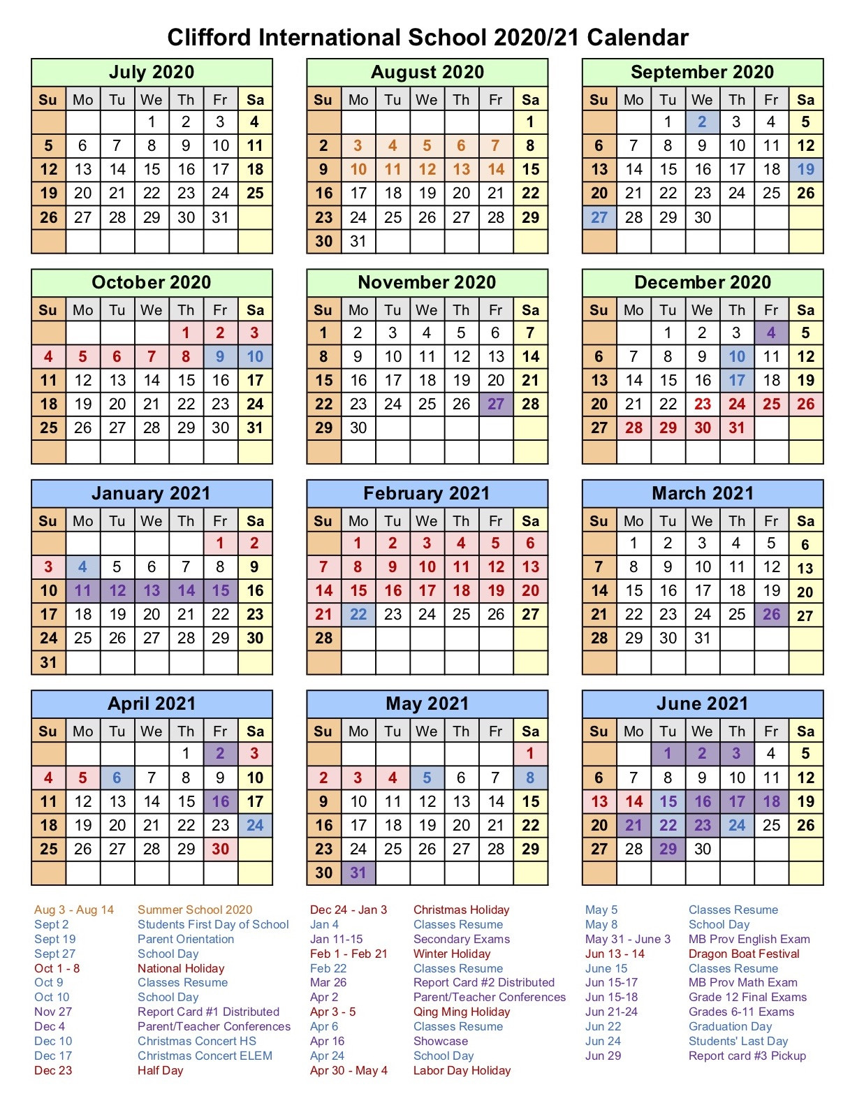 Cis Secondary Calendar 2020-2021 - Official Website Of-International School Holidays For 2021