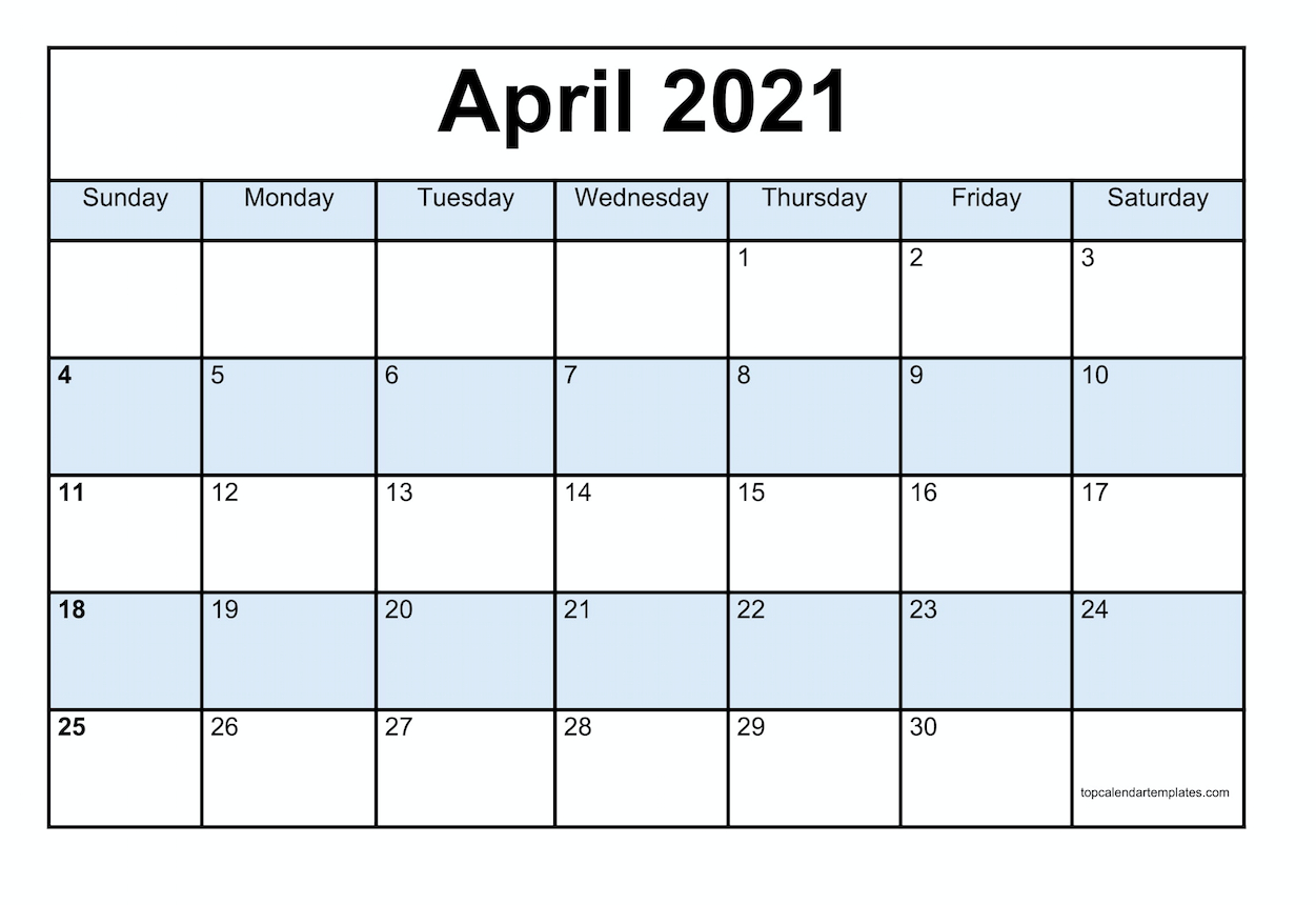 Colorful April 2021 Wallpaper Calendar Template In Pdf-Printable Bill Calendar 2021 April May