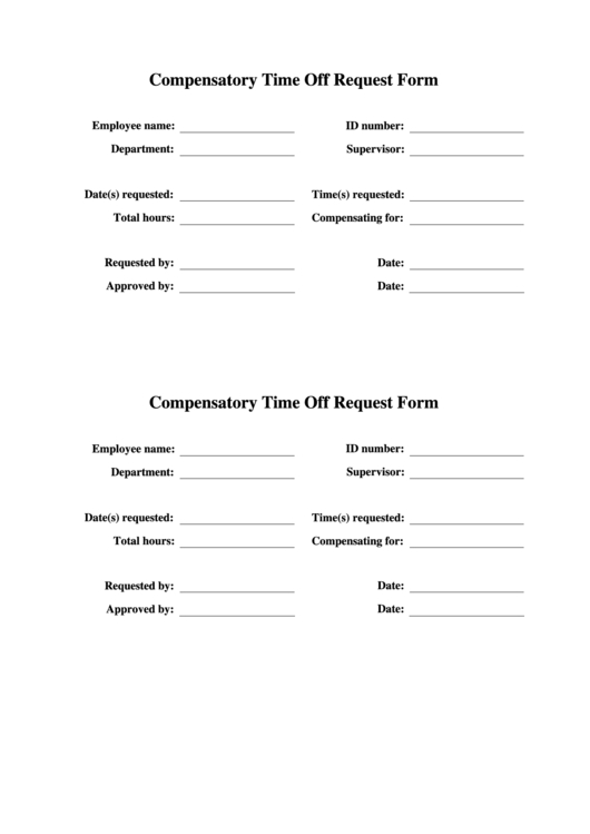 Compensatory Time Off Request Form Printable Pdf Download-Free W 9 Form 2021 Printable Form