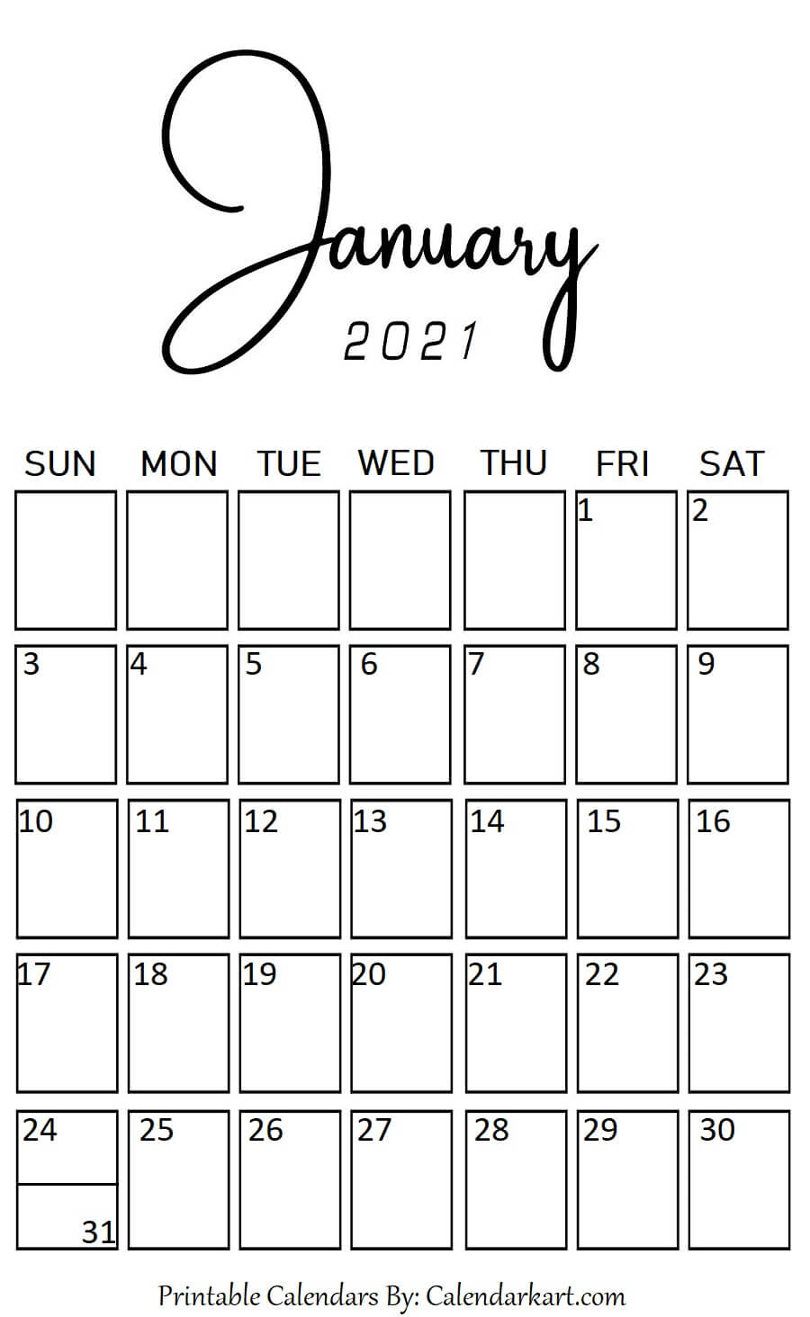 Cute 2021 Printable Blank Calendars / 24 Pretty Free-Blank Monthly Calendar Printable 2021