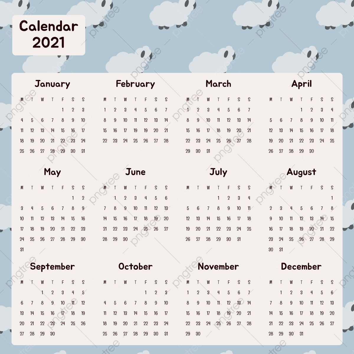Cute 2021 Printable Blank Calendars - Free Printable 2021-Fill In Calendar 2021 Printable