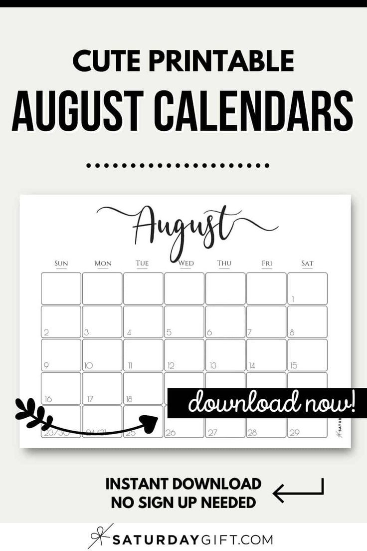 Cute (&amp; Free!) Printable August 2021 Calendar-Free Two Page August 2021 Month