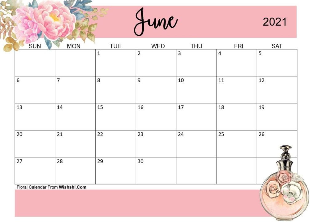 Cute June 2021 Calendar Floral Desk Wallpaper - Colorful-Printable Calendar June -October 2021