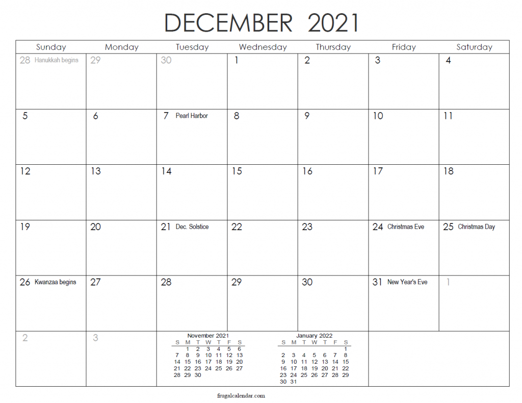 December Calendar 2021 | 2021 Calendars Printable-December 2021 Calendar Printable On 8X10