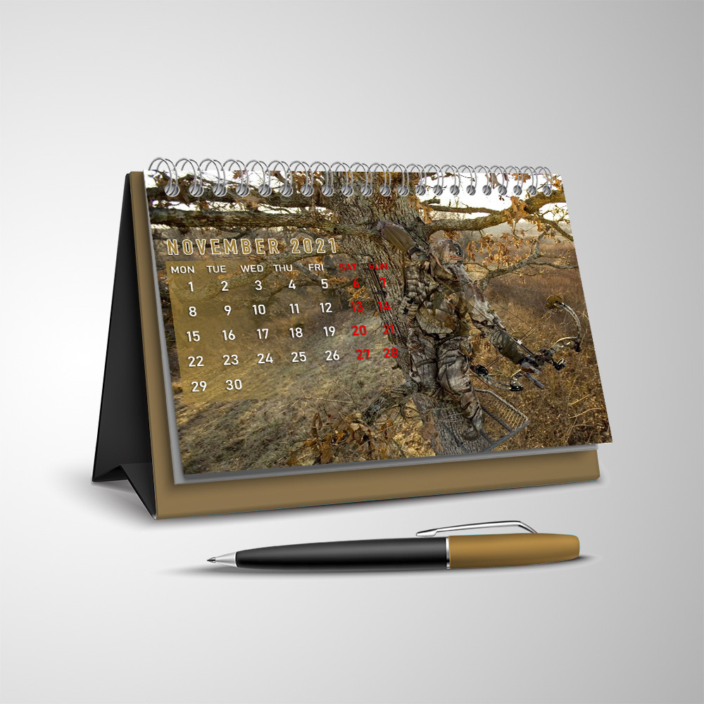 Deer Hunting 2021 V2 Desk Calendar I2D5 - Beekindy-Deer Hunting Calendar 2021