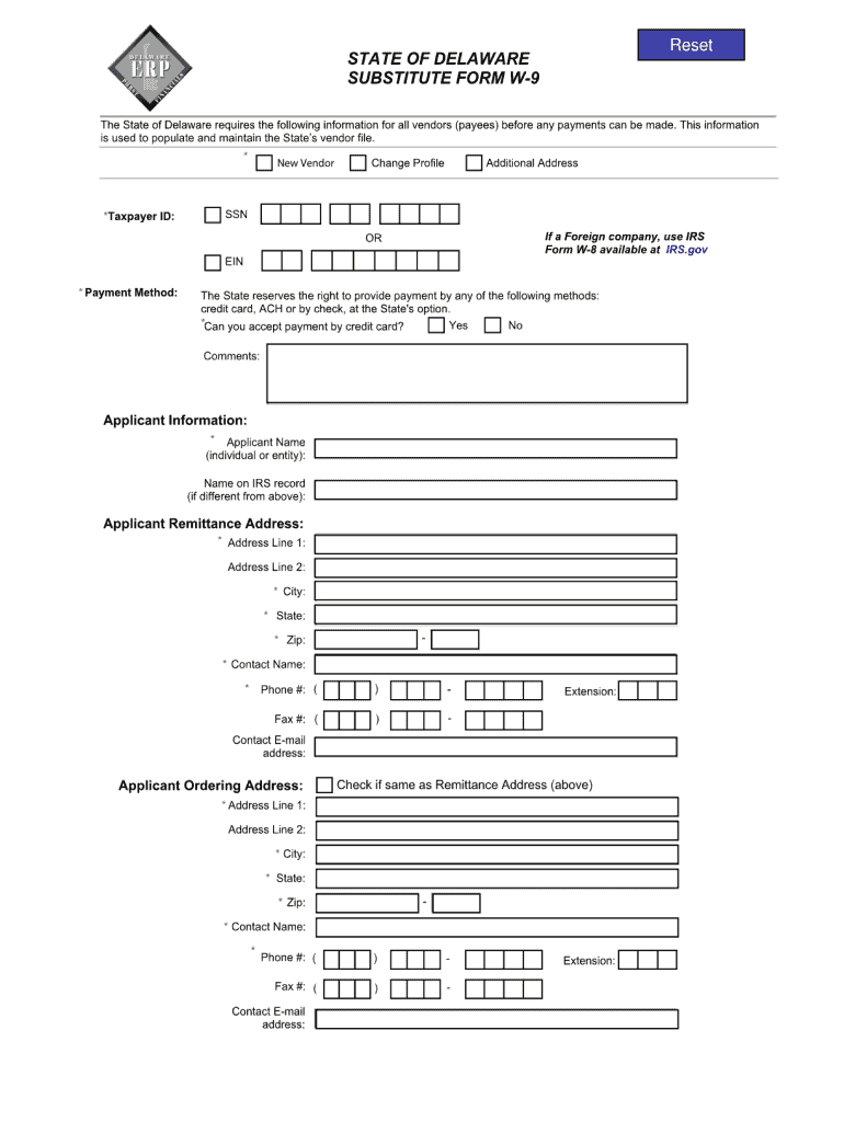 Delaware W9 Printable Form | W-9 Form Printable, Fillable 2021-Free Printable 2021 W 9 Form