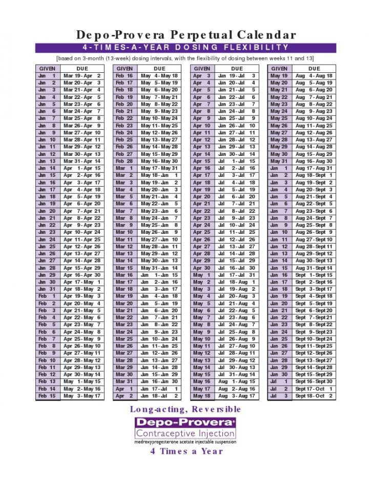 Depo Provera Injection Schedule | Printable Calendar Design-Depo Schedule For 2021